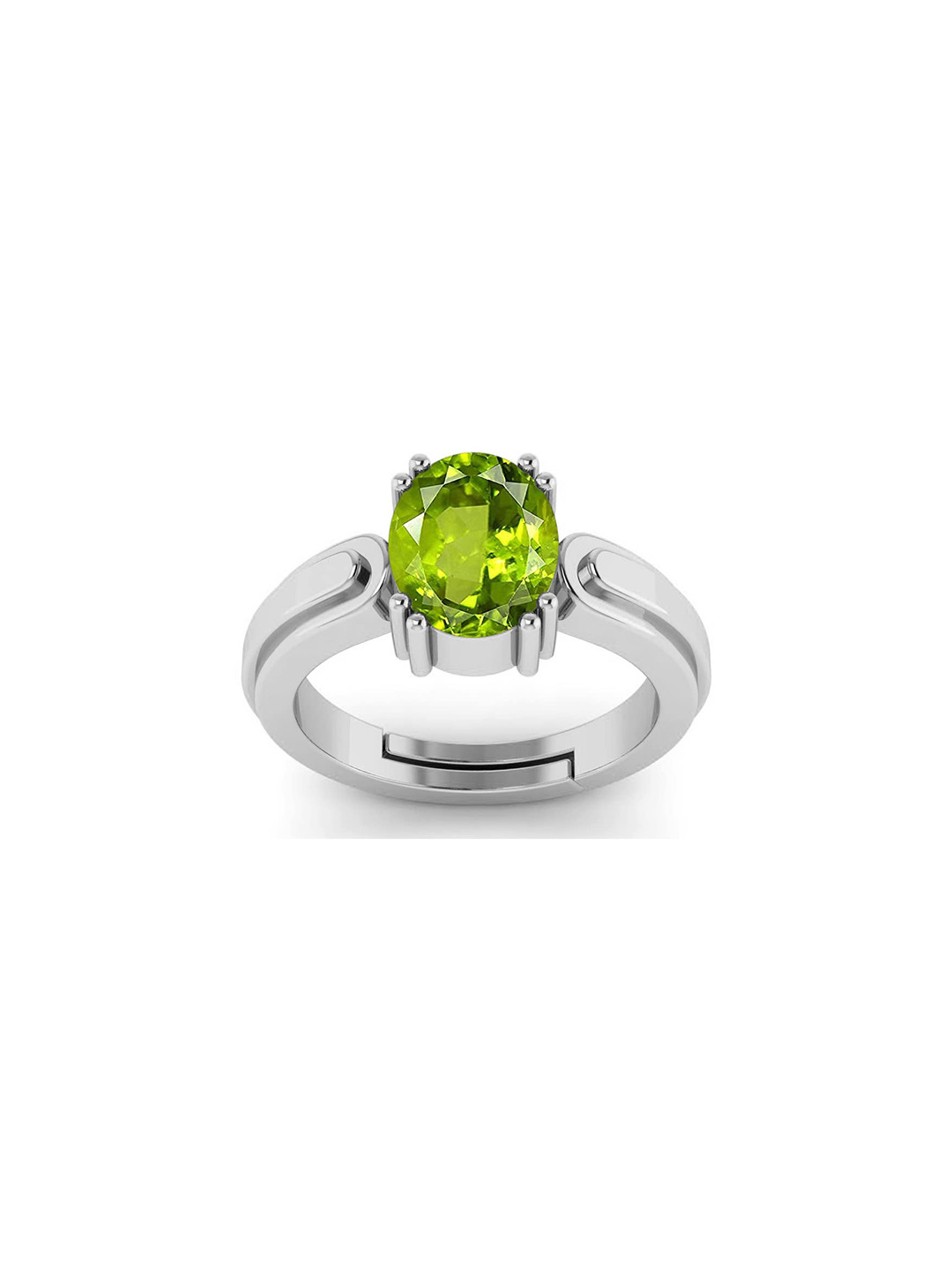 RRVGEM 9.00 KT Peridot Silver Plated Ring