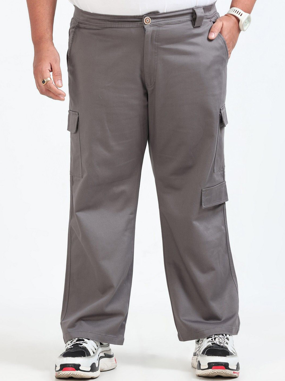 THE BEETEL HOUSE Men Plus Size Losse Fit Boohoo Curve Cargos Trousers