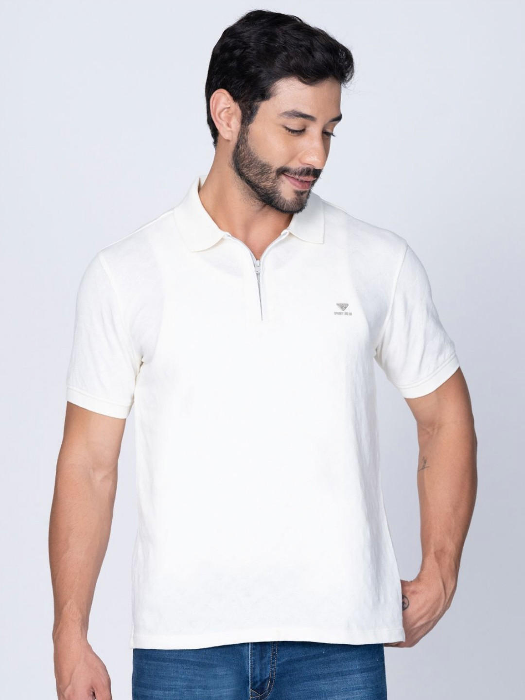 Sparky Polo Collar Cotton T-shirt