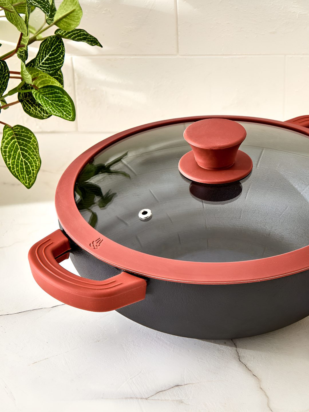 Home Centre Black Easy to Clean Cast Iron Kadhai And Wok