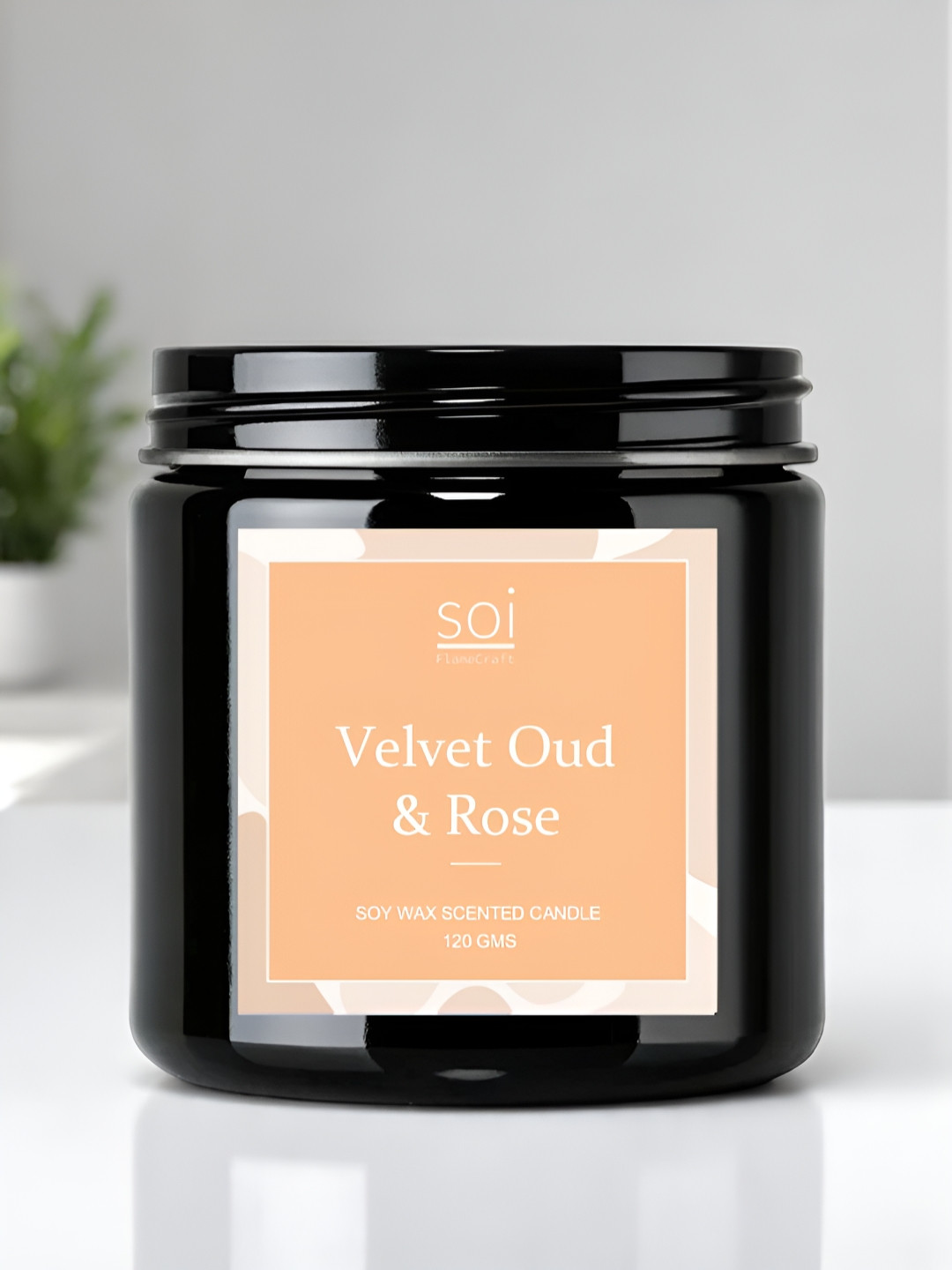 Soi FlameCraft Velvet Oud & Rose fragrance Ember Solid Geometric Regular Jar Candles