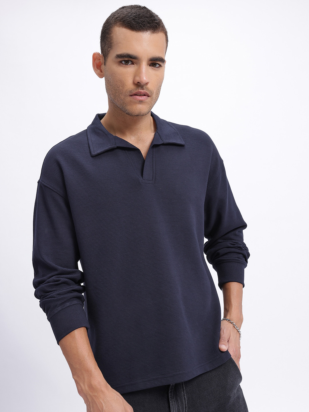 glitchez Polo Textured Oversize T-shirt