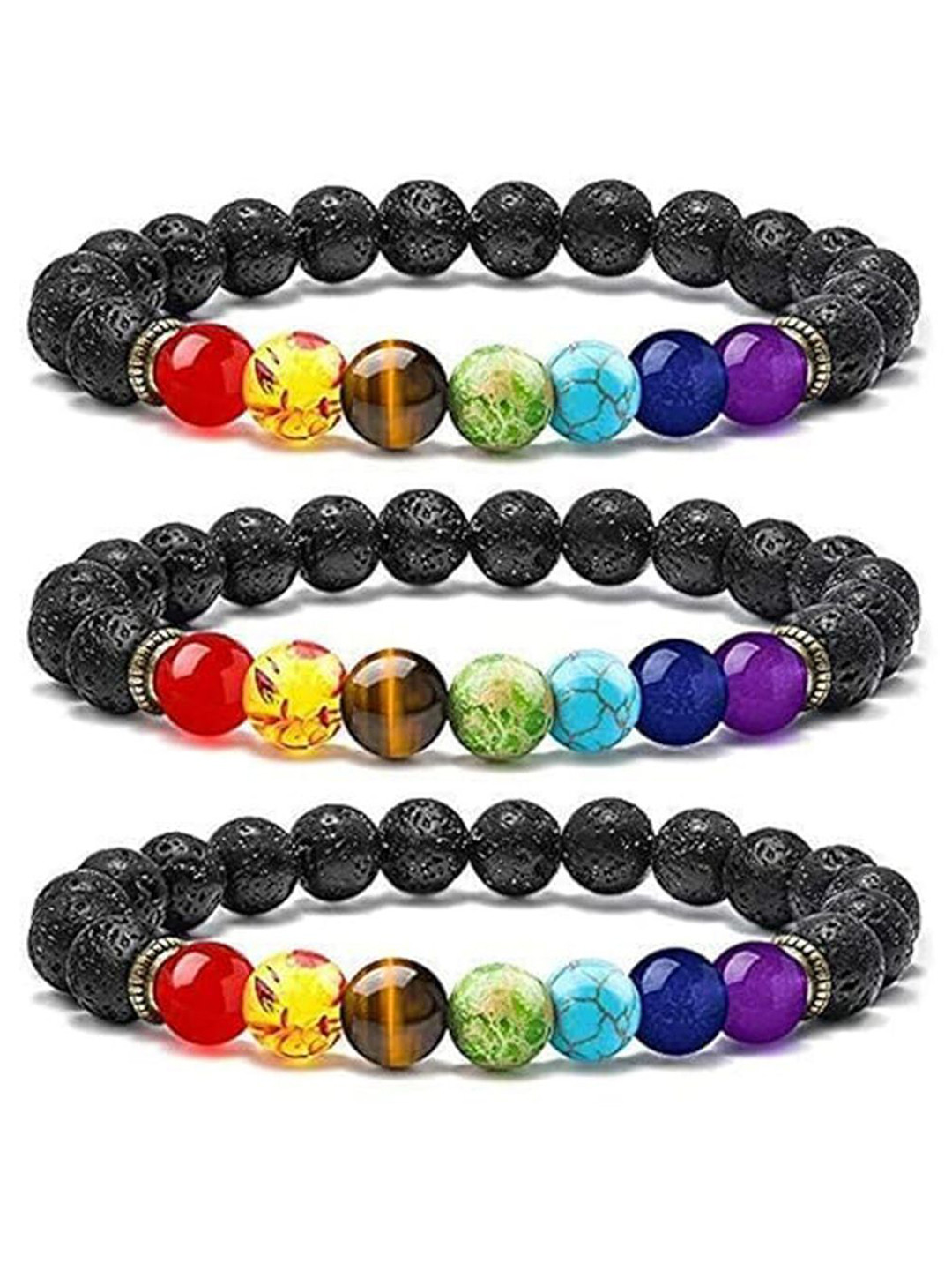 HEALINGGEMS Pack of 3 7 Chakra Bracelet