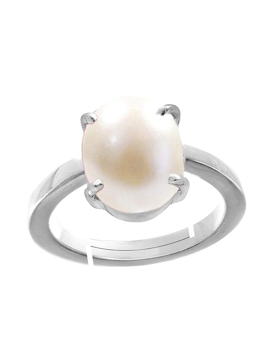 RRVGEM 11 KT Silver Plated Pearl Finger Ring