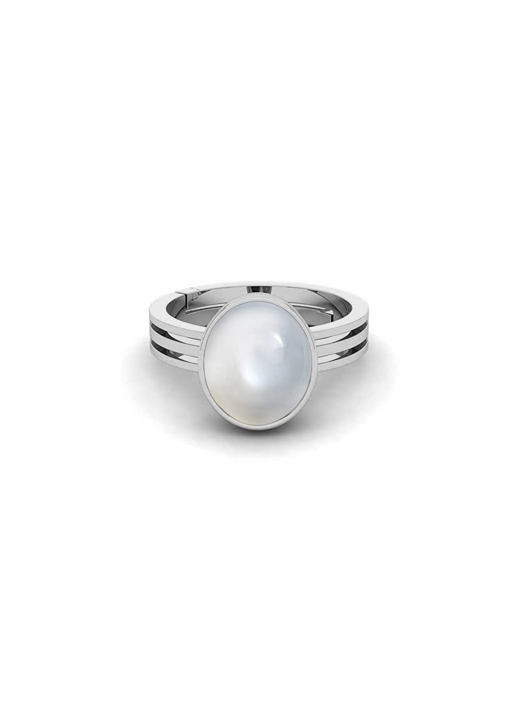 RRVGEM Moti Stone Ring 8.00 Ratti South Sea Pearl Stone Silver Plated