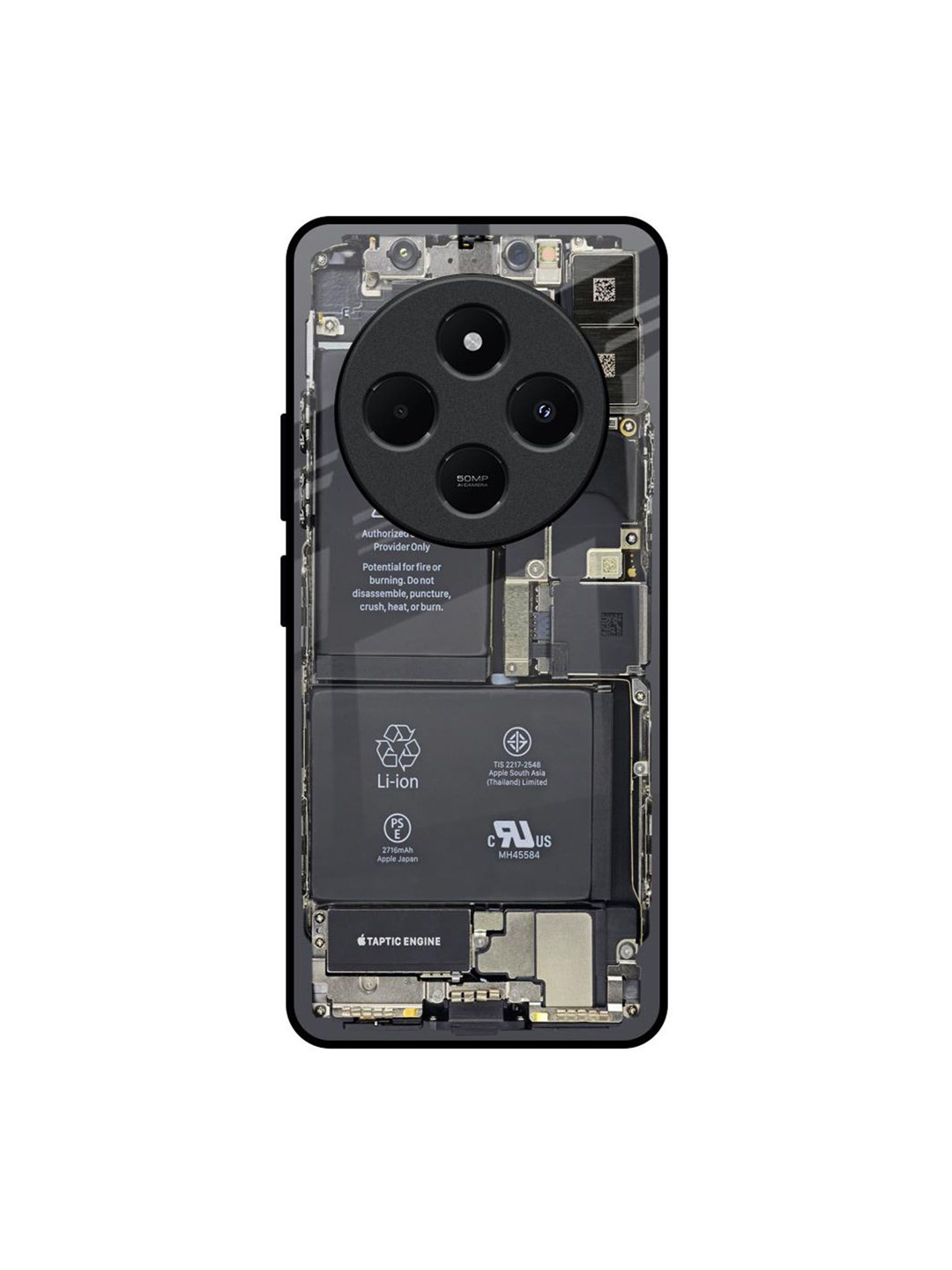 QRIOH Skeleton Inside Printed Redmi 14C 5G Impact Resistant Back Case