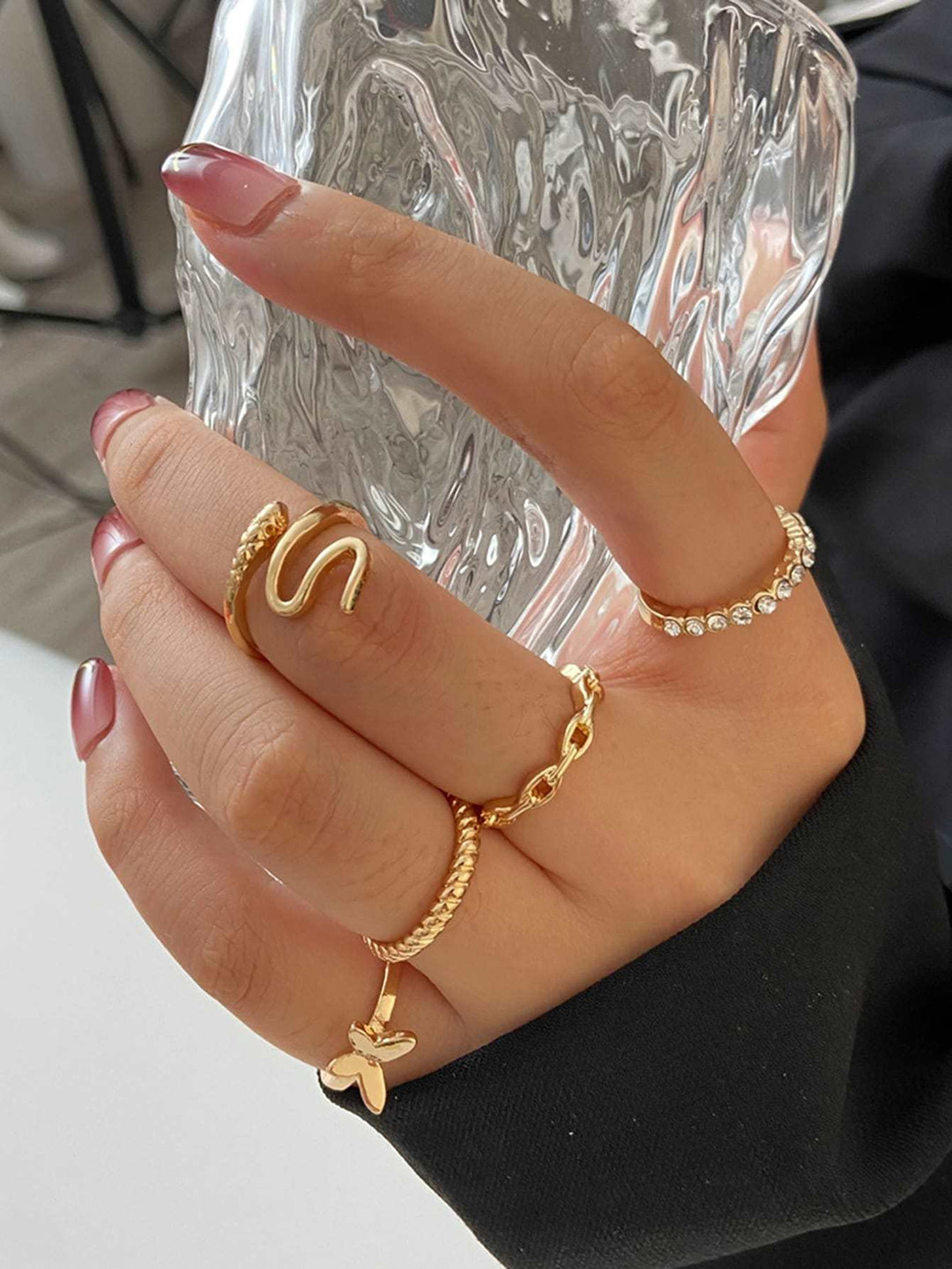 Arzonai Set Of 6 Metal Ring Set