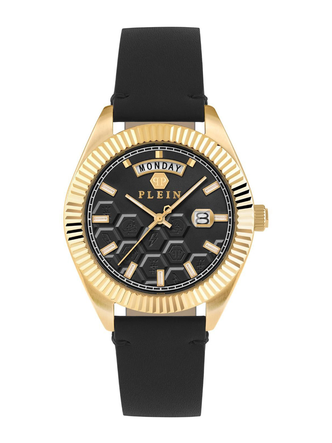 PHILIPP PLEIN Men Brass Dial & Leather Straps Analogue Watch PWPVA0224