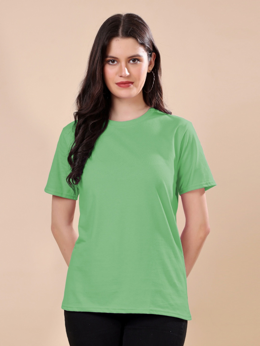 Green Round Neck Regular Fit T-shirt