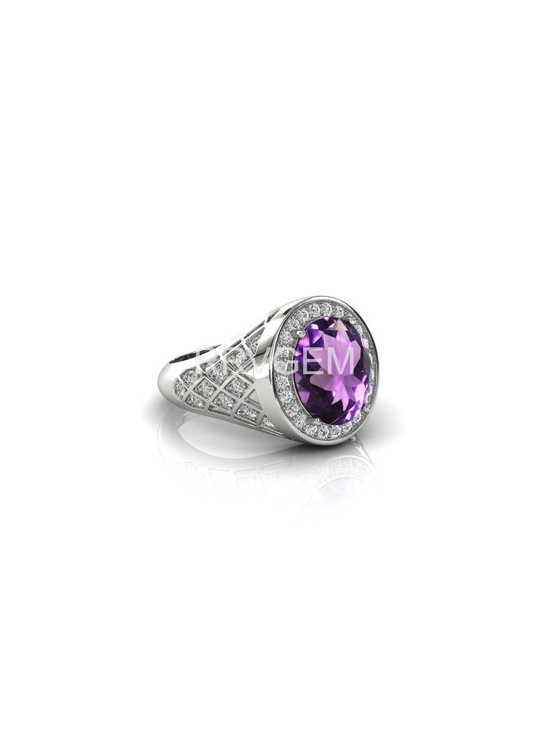 RRVGEM 9.00 Ratti Silver Plated Amethyst Ring