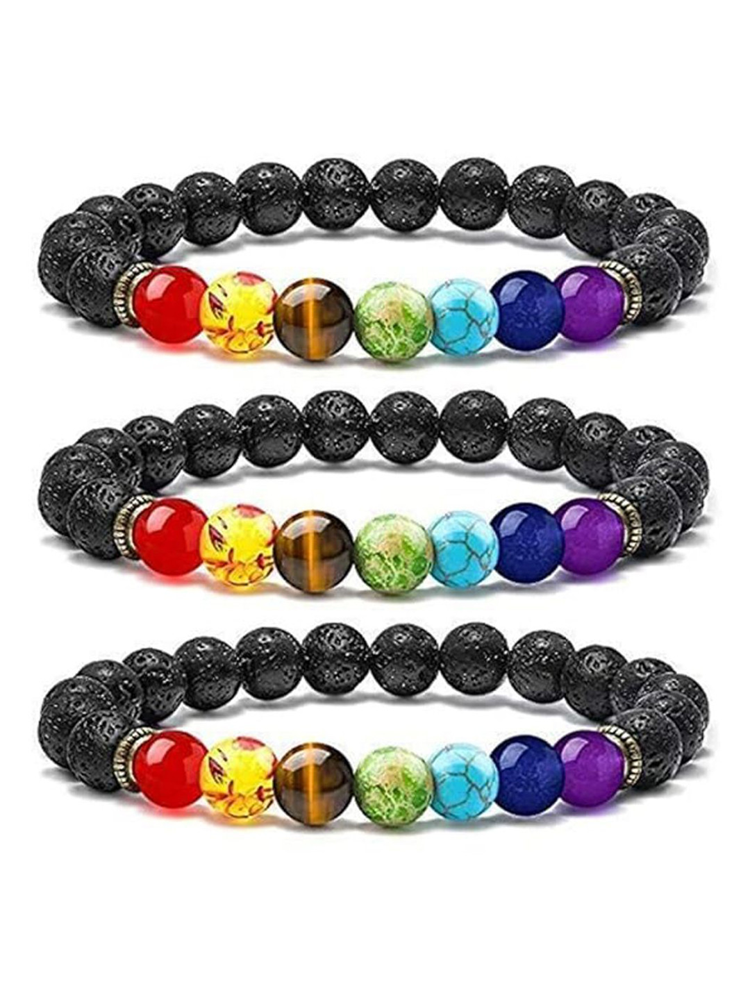 HEALINGGEMS Pack of 3 7 Chakra Bracelet
