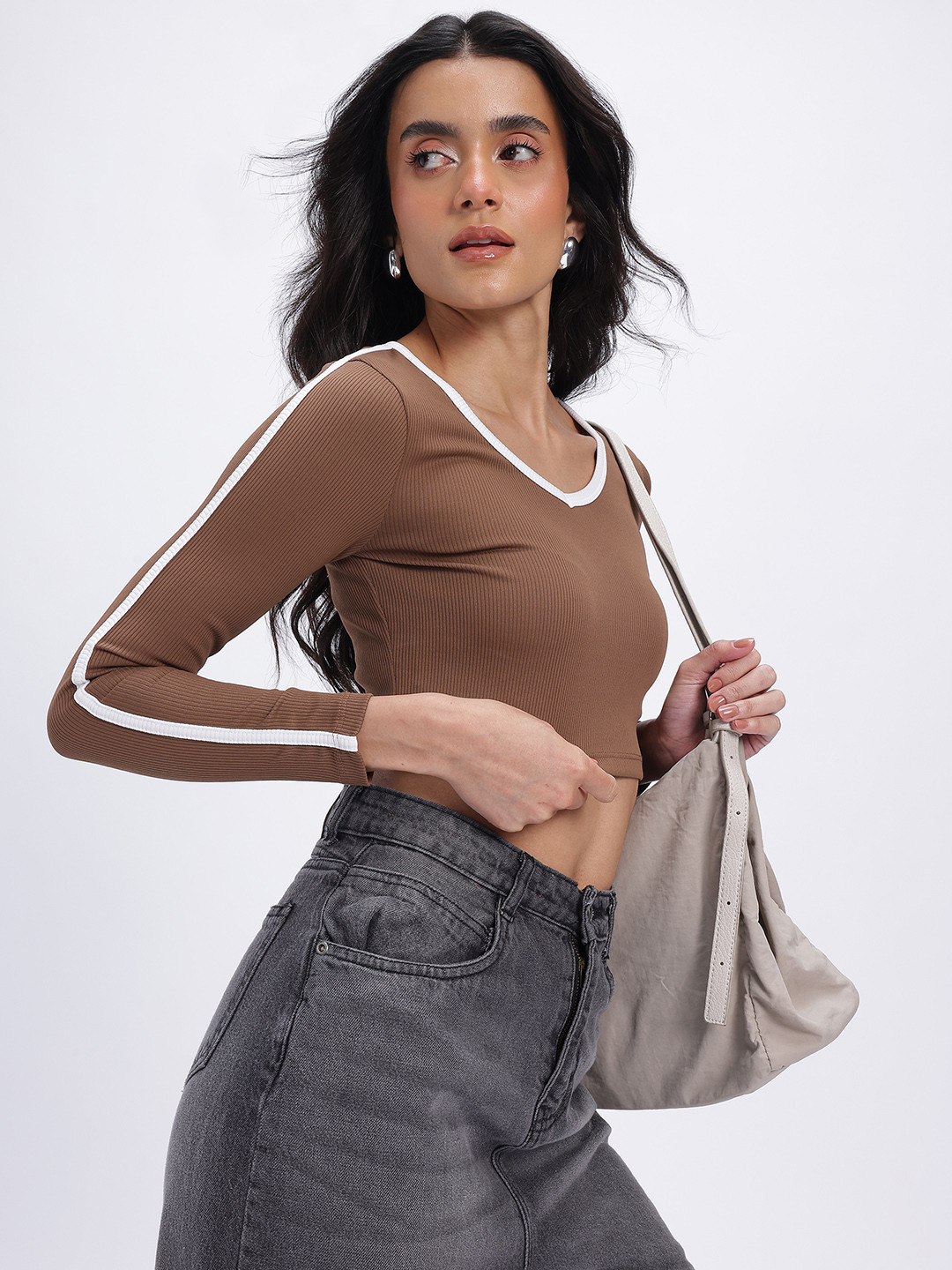 glitchez Ribbed Rebel Fitted Crop Top