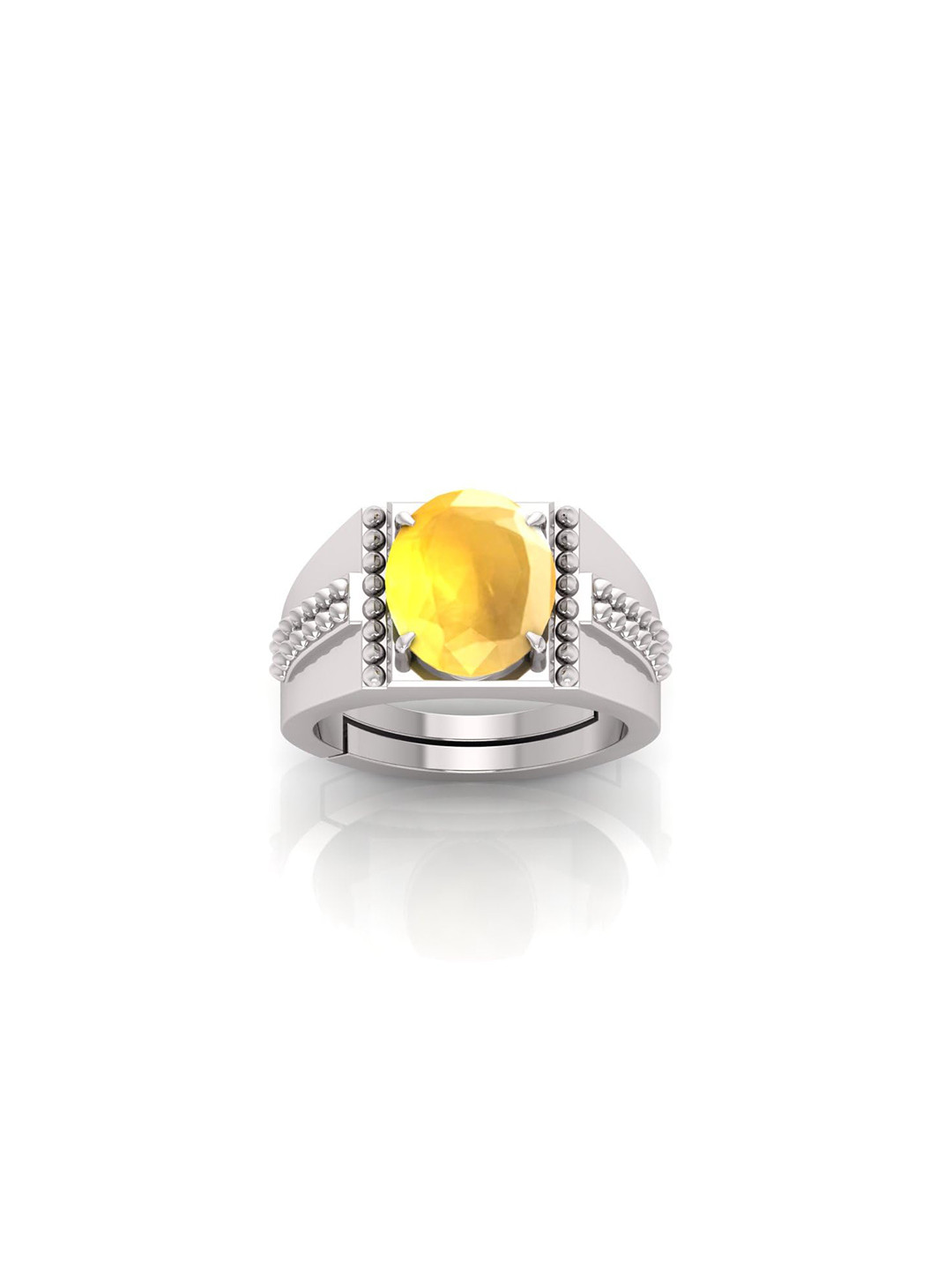 RRVGEM Yellow Sapphire Ring 8.25 KT Silver Plated Ring