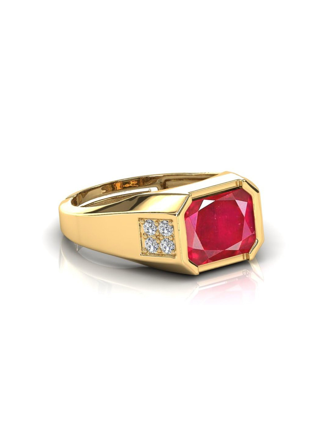 RRVGEM 7.25 Ratti 6.50 KT Ruby Stone Finger Ring