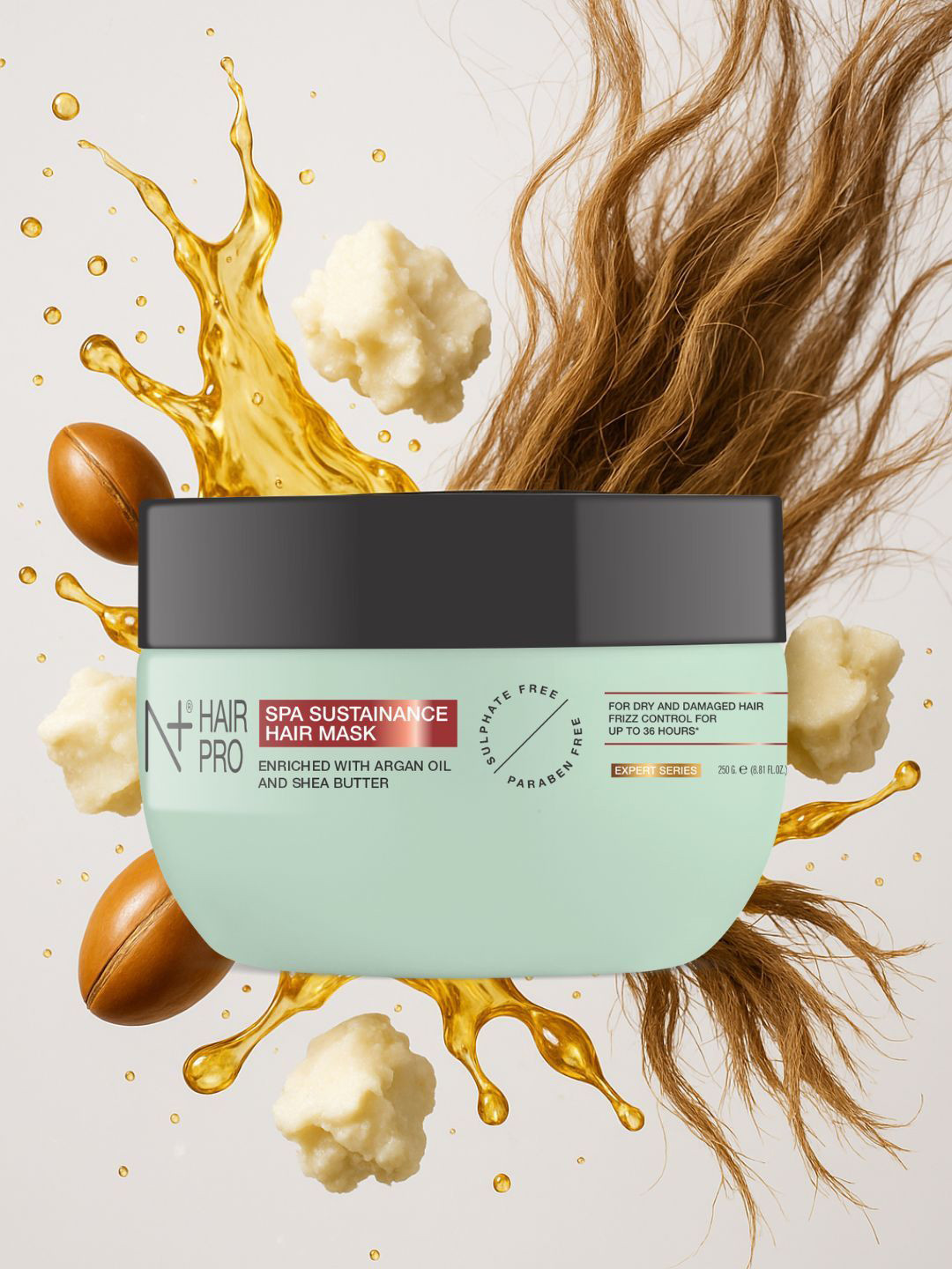 N Plus Professional Spa Sustainance Hair Mask For Frizz Control - 250 g