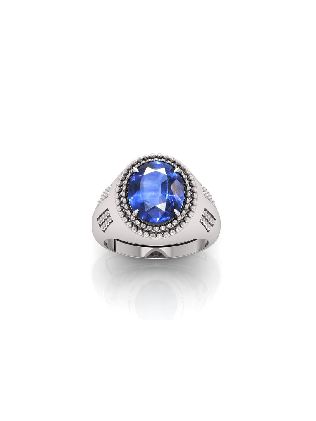 RRVGEM 12.25 KT Blue Sapphire Panchdathu Ring