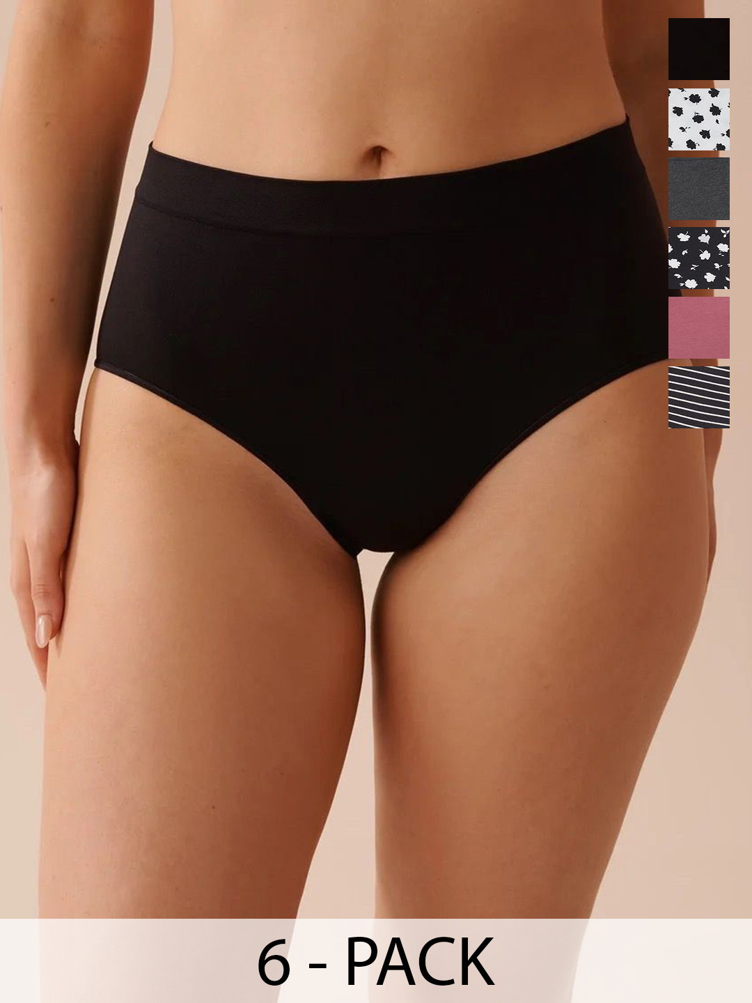 BODYMIST Pack Of 6 Printed Mid-Rise Hipster Briefs 777+Ly 233 @6 S