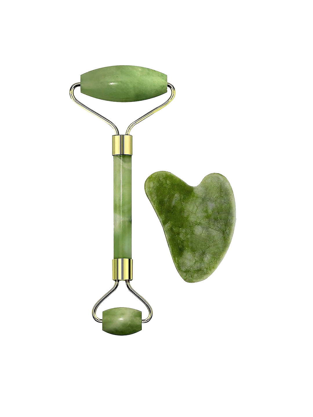 PURRPALAX Set Of 2 Jade Roller & Gua Sha Stone For Fine Lines & Puffiness