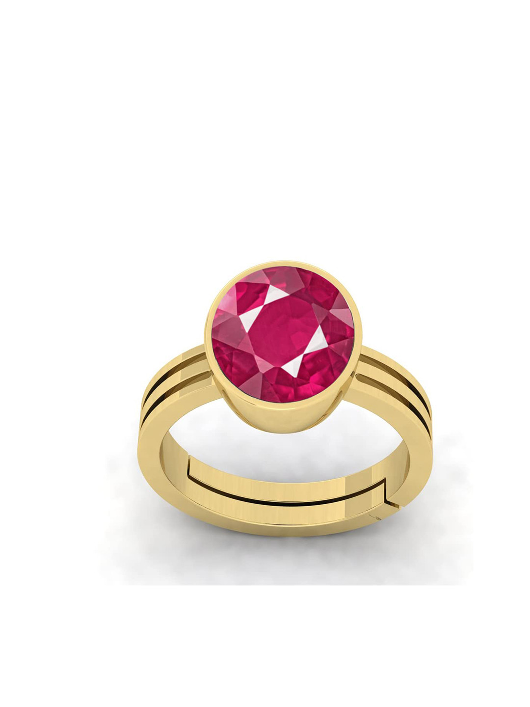 RRVGEM 8.5 Ratti Ruby Gemstone Adjustable Finger Ring
