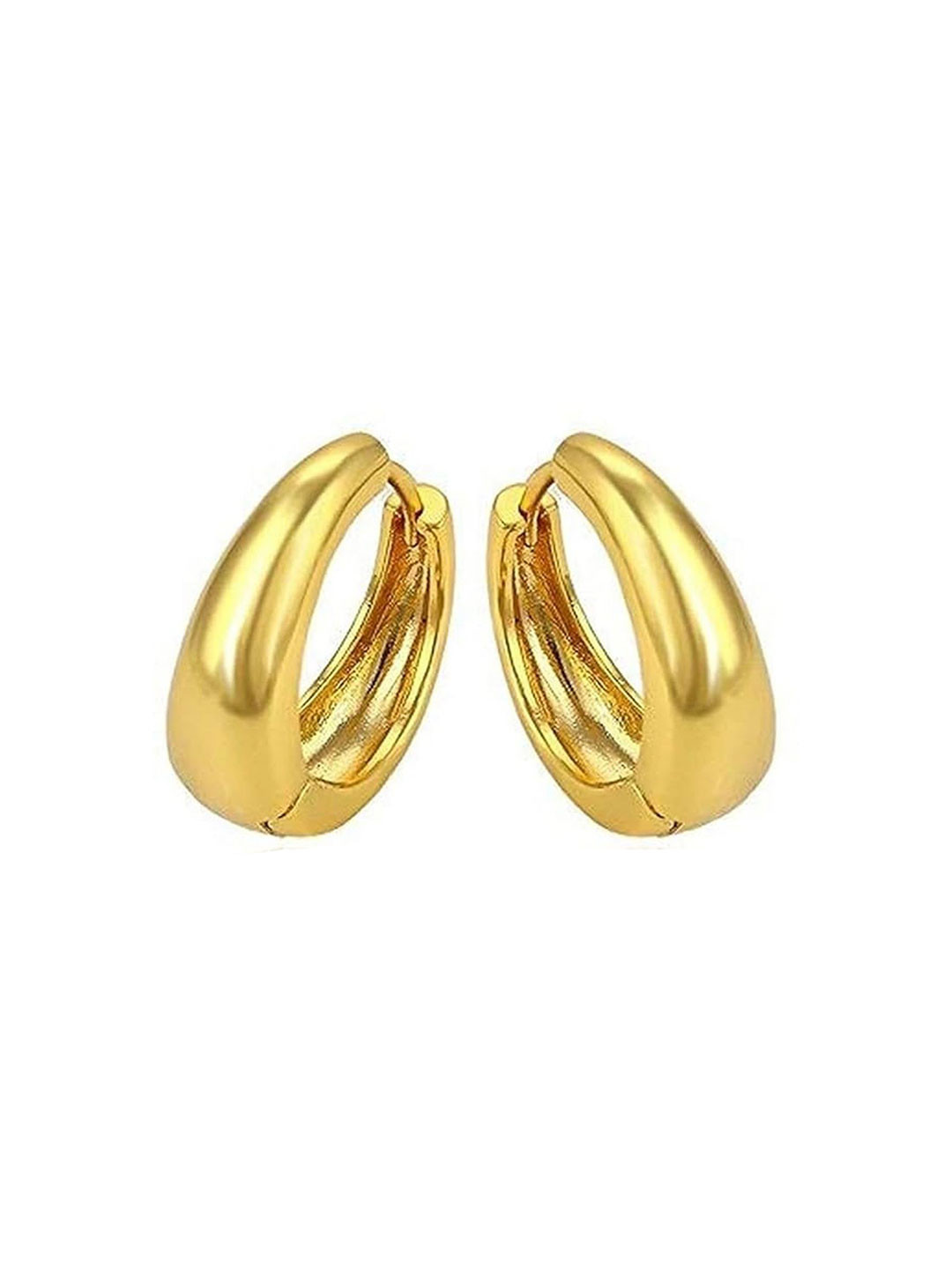 VR Creatives Unisex Stainless Steel Gold Plated Circular Hoop Earrings