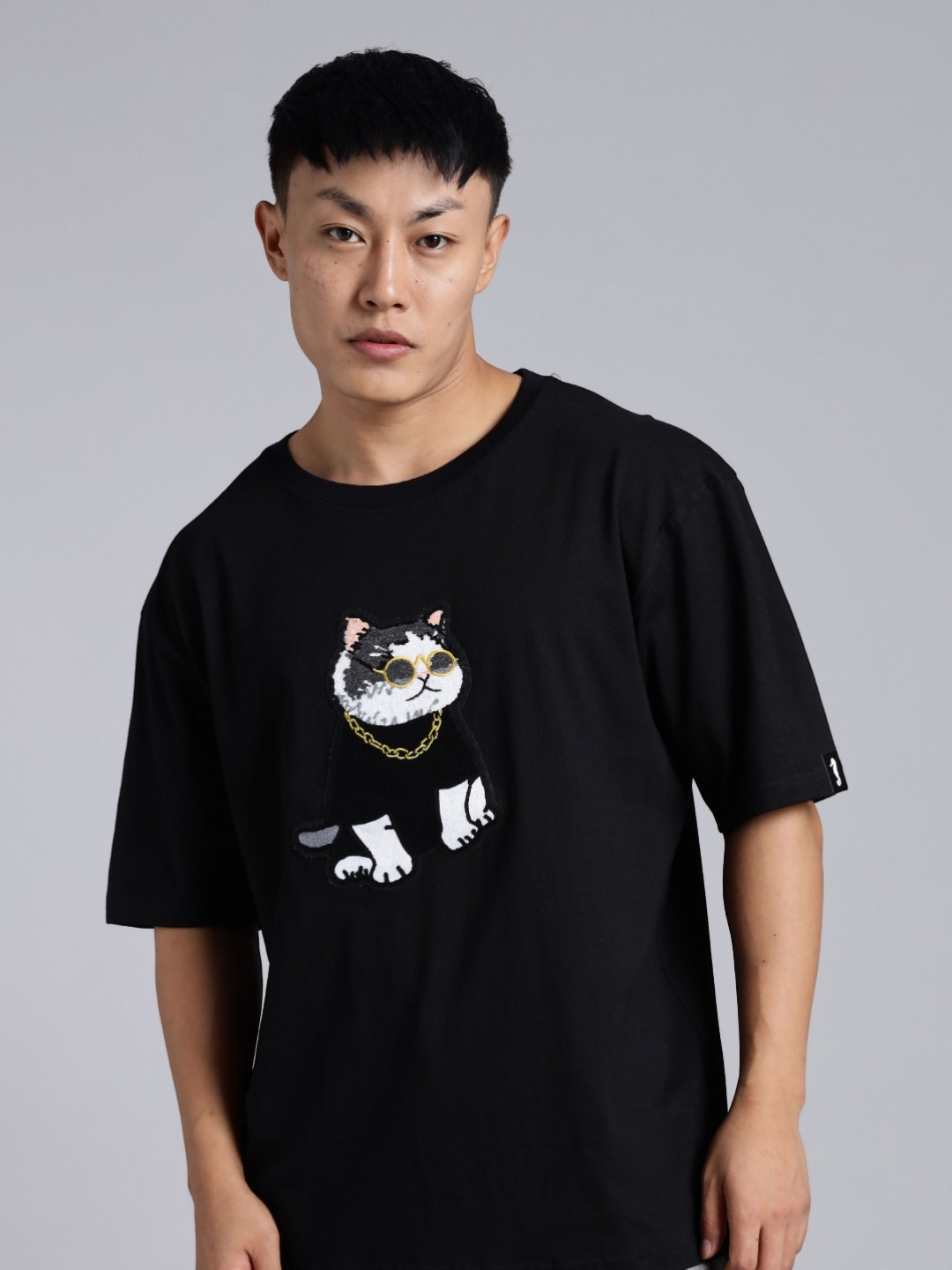 The Sea Horse Meme Billi Graphic Embroidered Round Neck Pure Cotton Oversized T-shirt