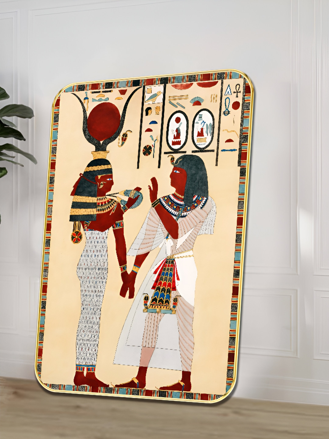 Myntra Elegant Homes Ancient Egyptian Wood Wall Rectangle Paintings Wall Art - 24 x 18 In