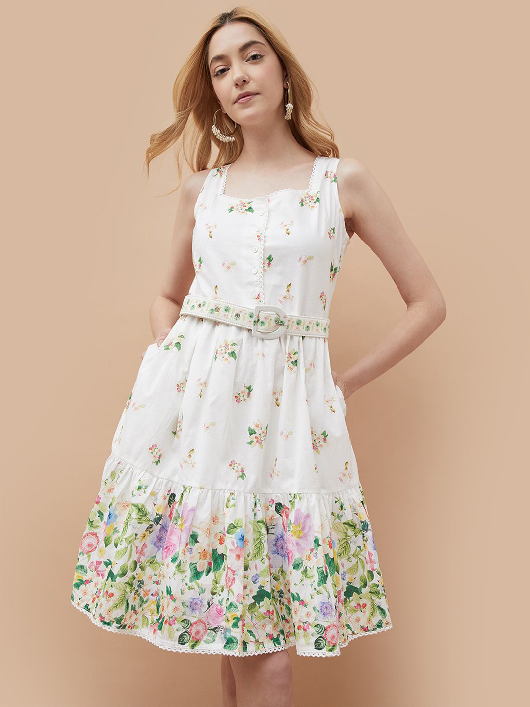 Colour Me by Melange Women Floral Printed Fit & Flare Mini Dress