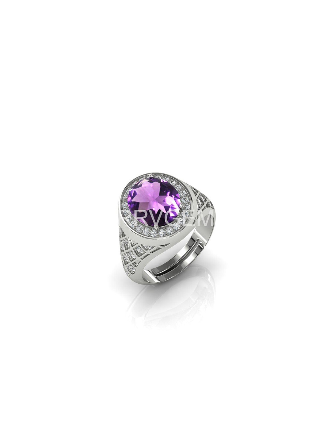 RRVGEM 8.25 Ratti 8.00 Carat Amethyst Gemstone Ring