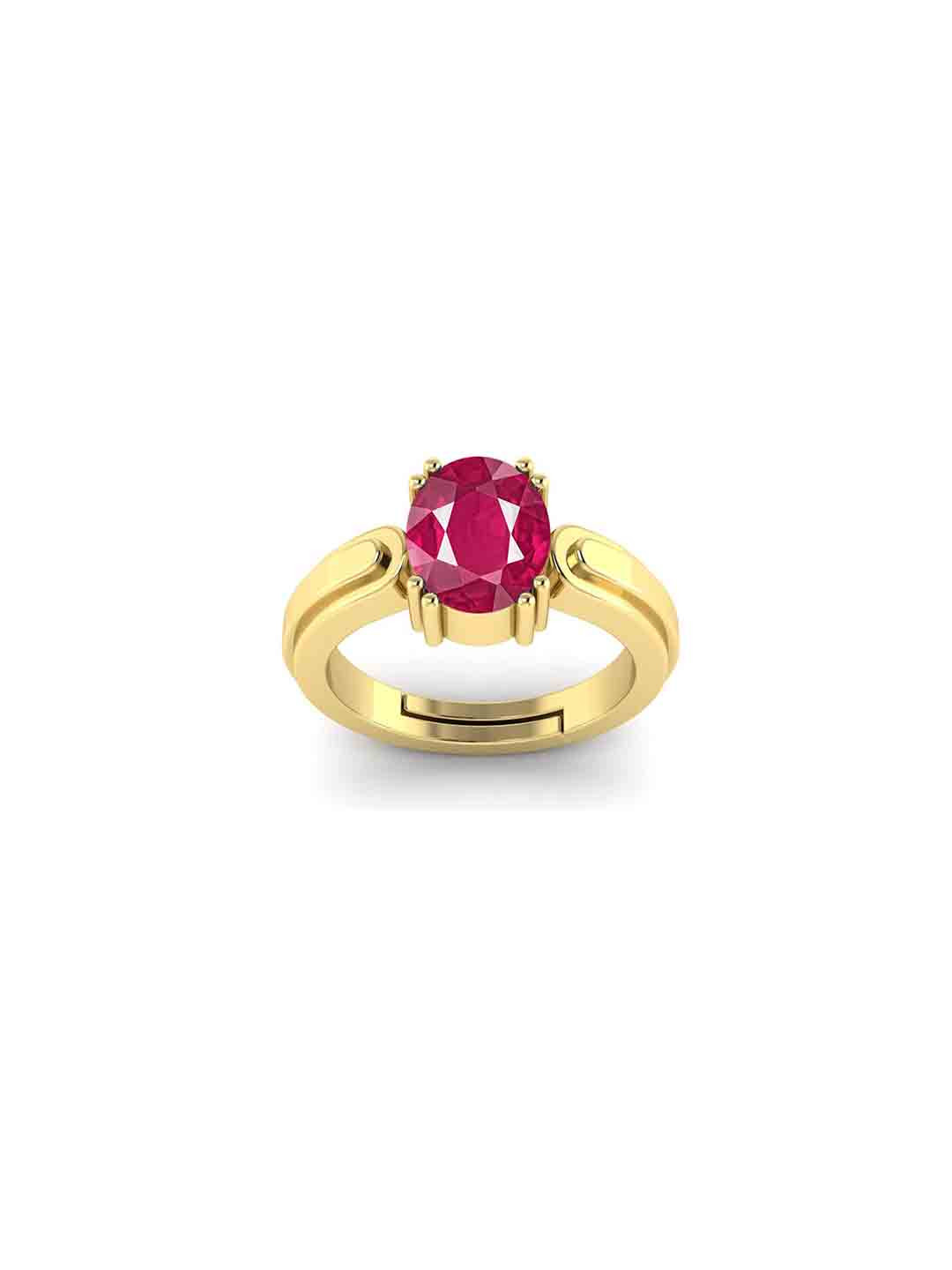 RRVGEM 13.00 Ratti Ruby Manik Gemstone Adjustable Ring
