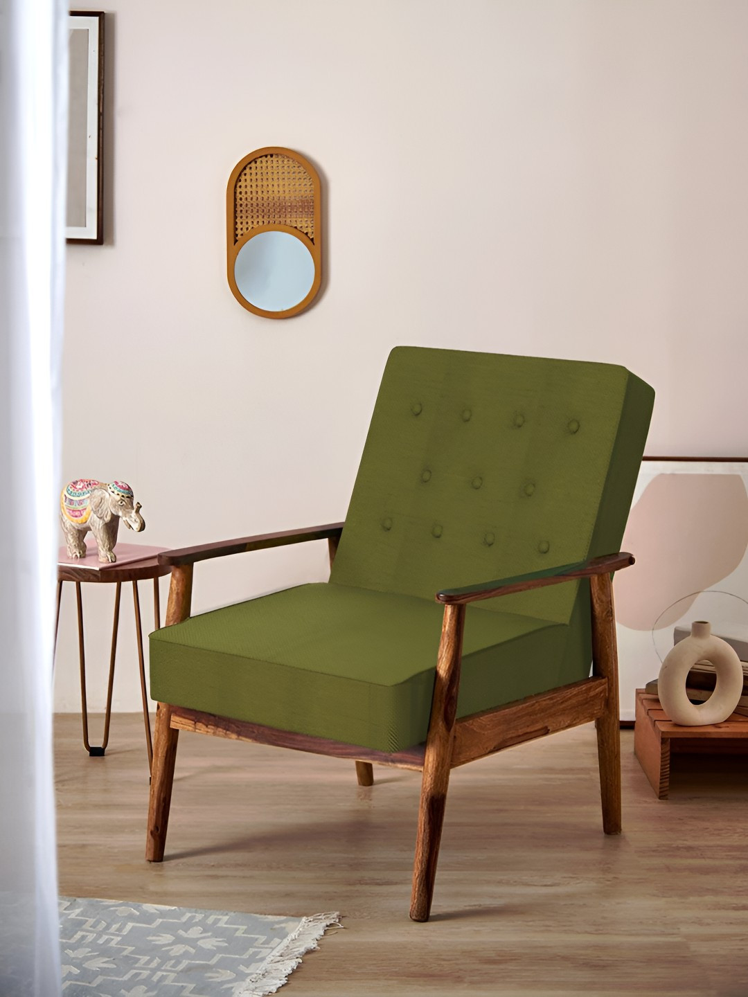 Chumbak Green Memsaab Arm Chair