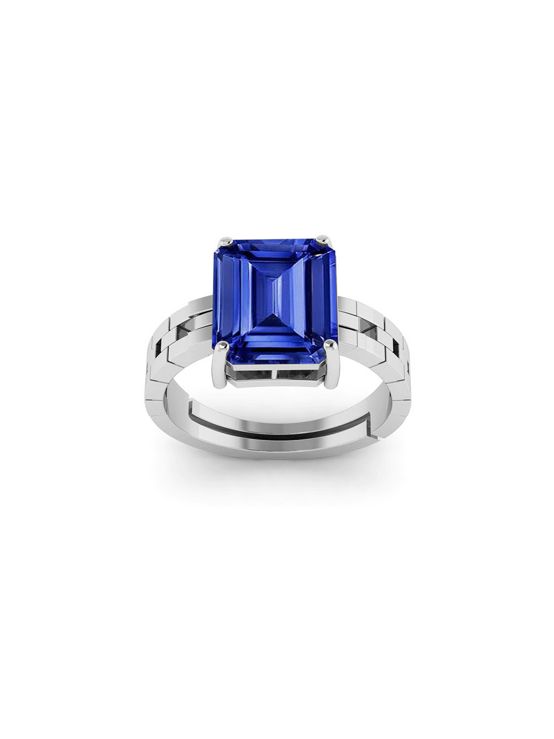 RRVGEM 10.00 KT Unisex Brass Blue Sapphire Ring