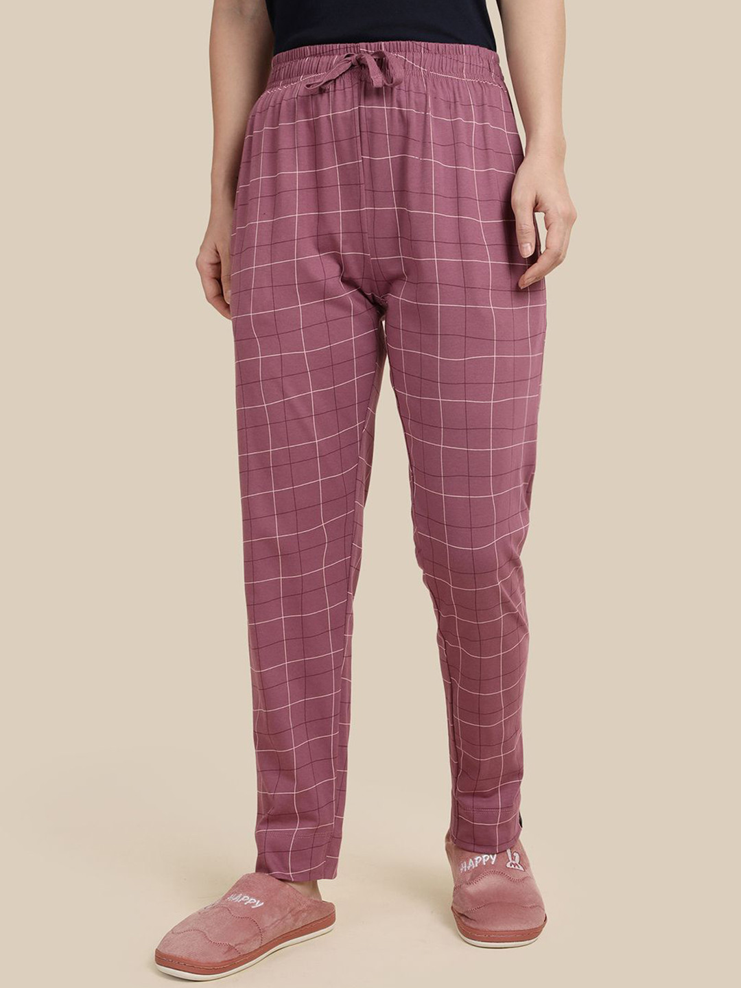 TWIN BIRDS Women Grape Nectar Cotton Printed Night Pant