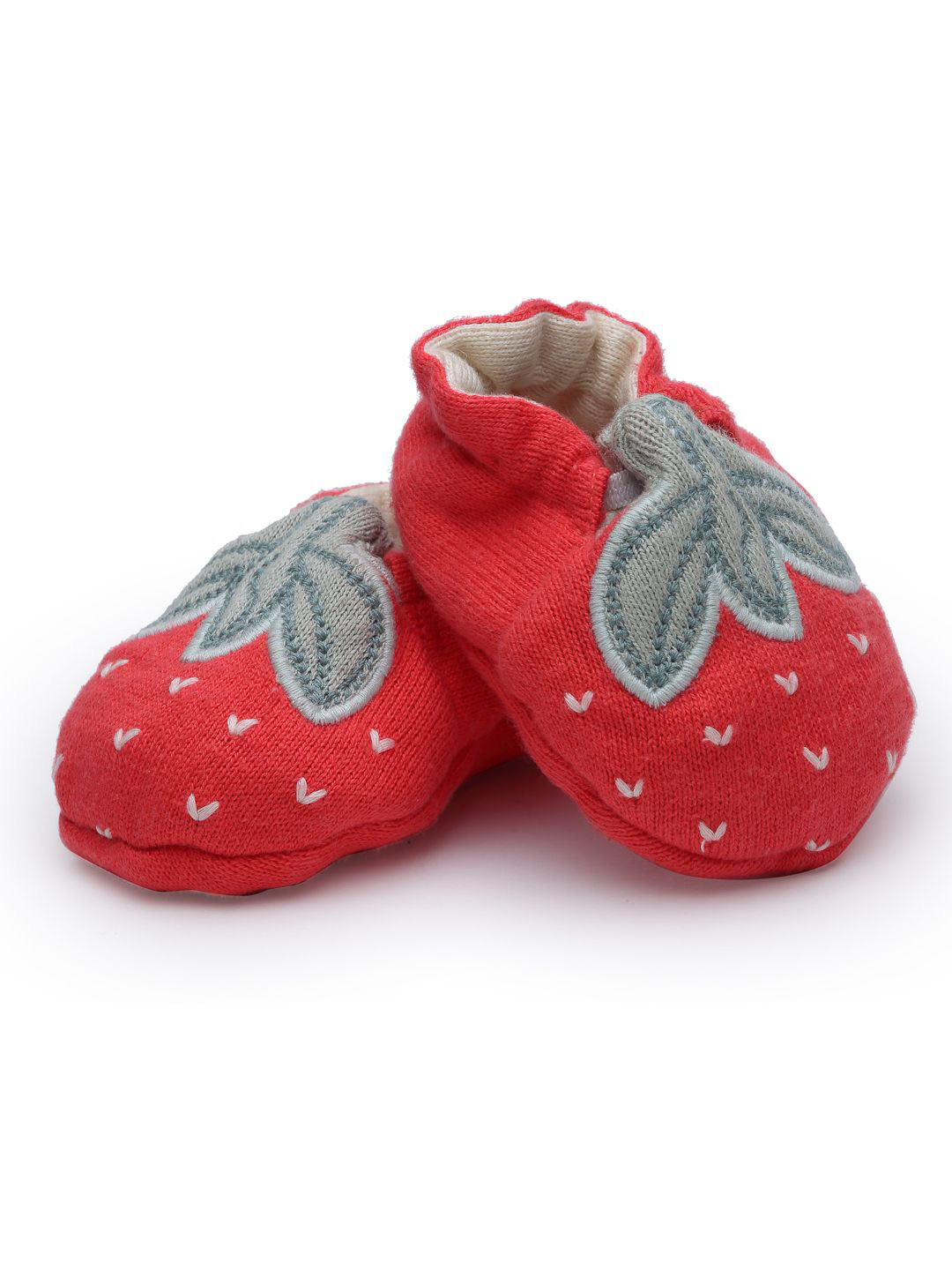THE BABY TRUNK Kids Red Christmas 100% Cotton Booties