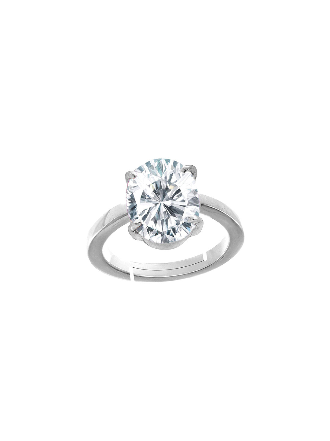 RRVGEM 8.40 KT Round Shape Cubic White Zircon American Diamond Ring