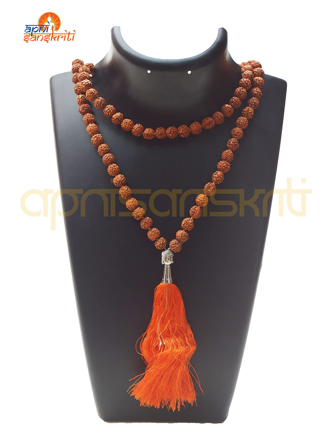 Apnisanskriti Unisex 5-Face Rudraksha Buddha Face Mala