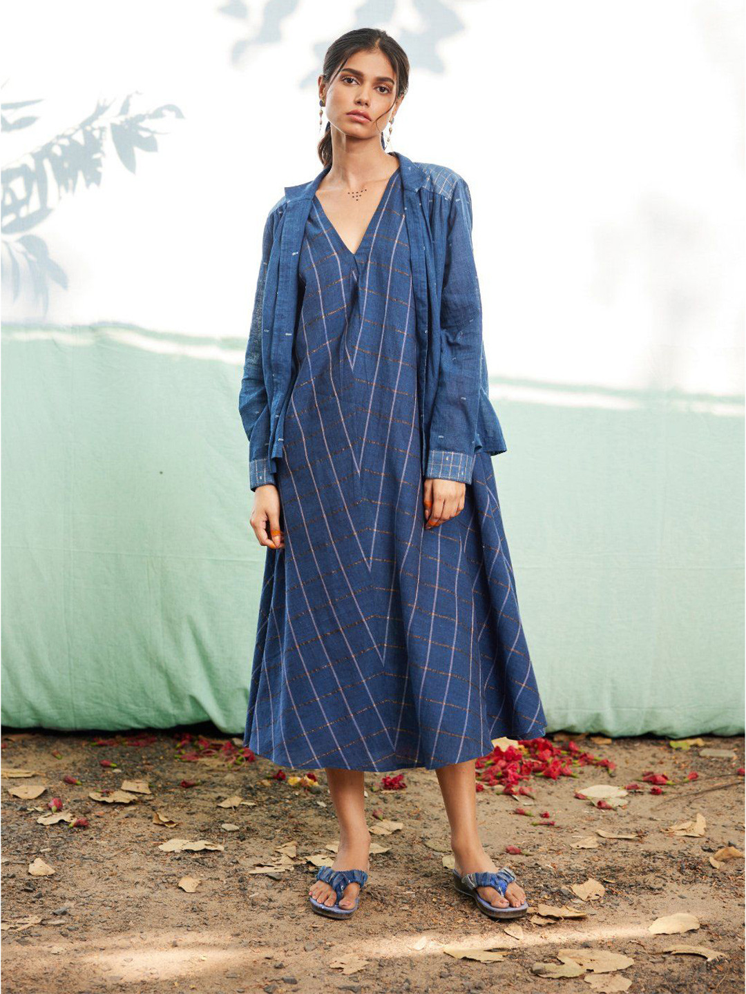 Sarron Women Tarang Striped Shirt Midi Dress