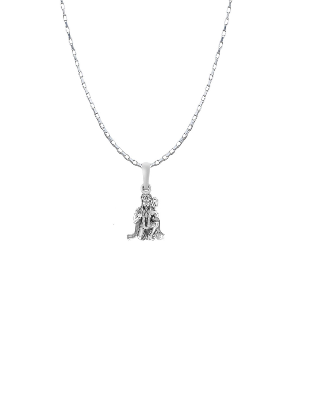 AKSHAT SAPPHIRE Men 92.5 Sterling Silver Contemporary Hanuman Pendant Chain