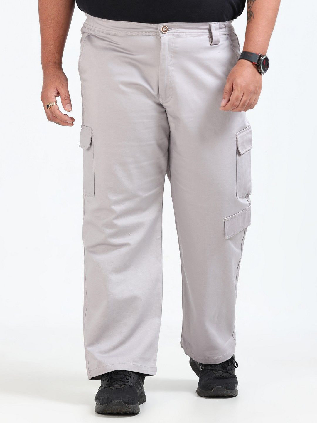 THE BEETEL HOUSE Men Plus Size Losse Fit Boohoo Curve Cargos Trousers