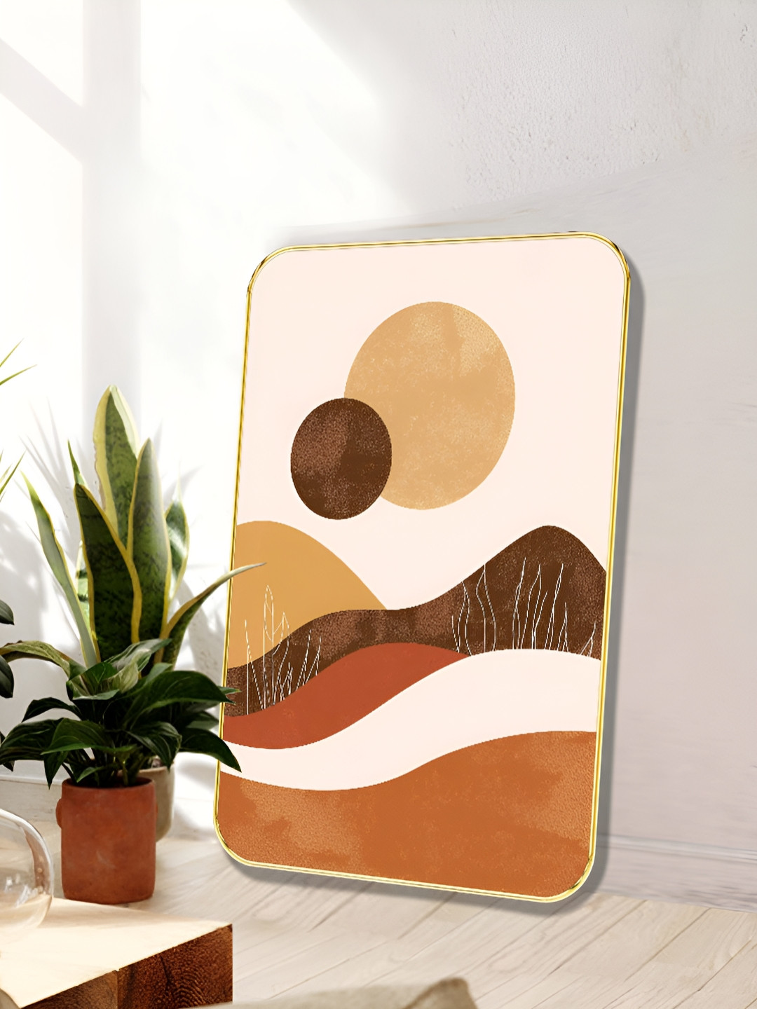 Myntra Elegant Homes Desert Sunset Wood Wall Rectangle Paintings Wall Art - 24 x 18 In