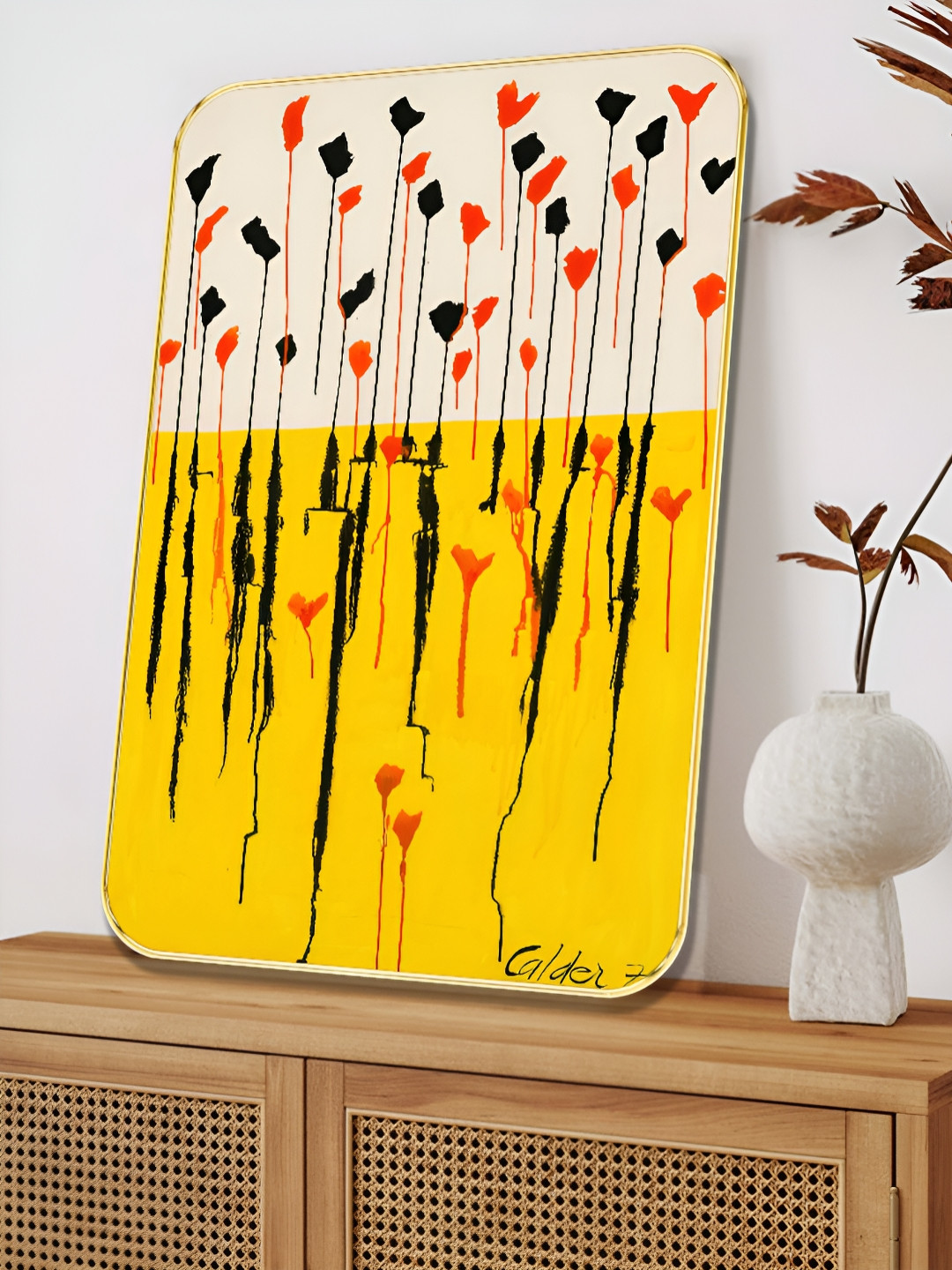 Myntra Elegant Homes Flower Field Wood Rectangle Paintings Wall Art-18 x 24In