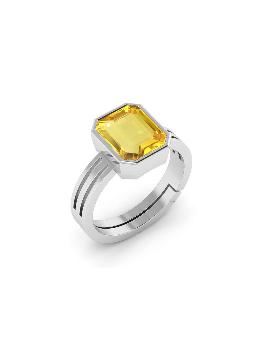 RRVGEM Yellow Sapphire Ring Pukhraj Ge