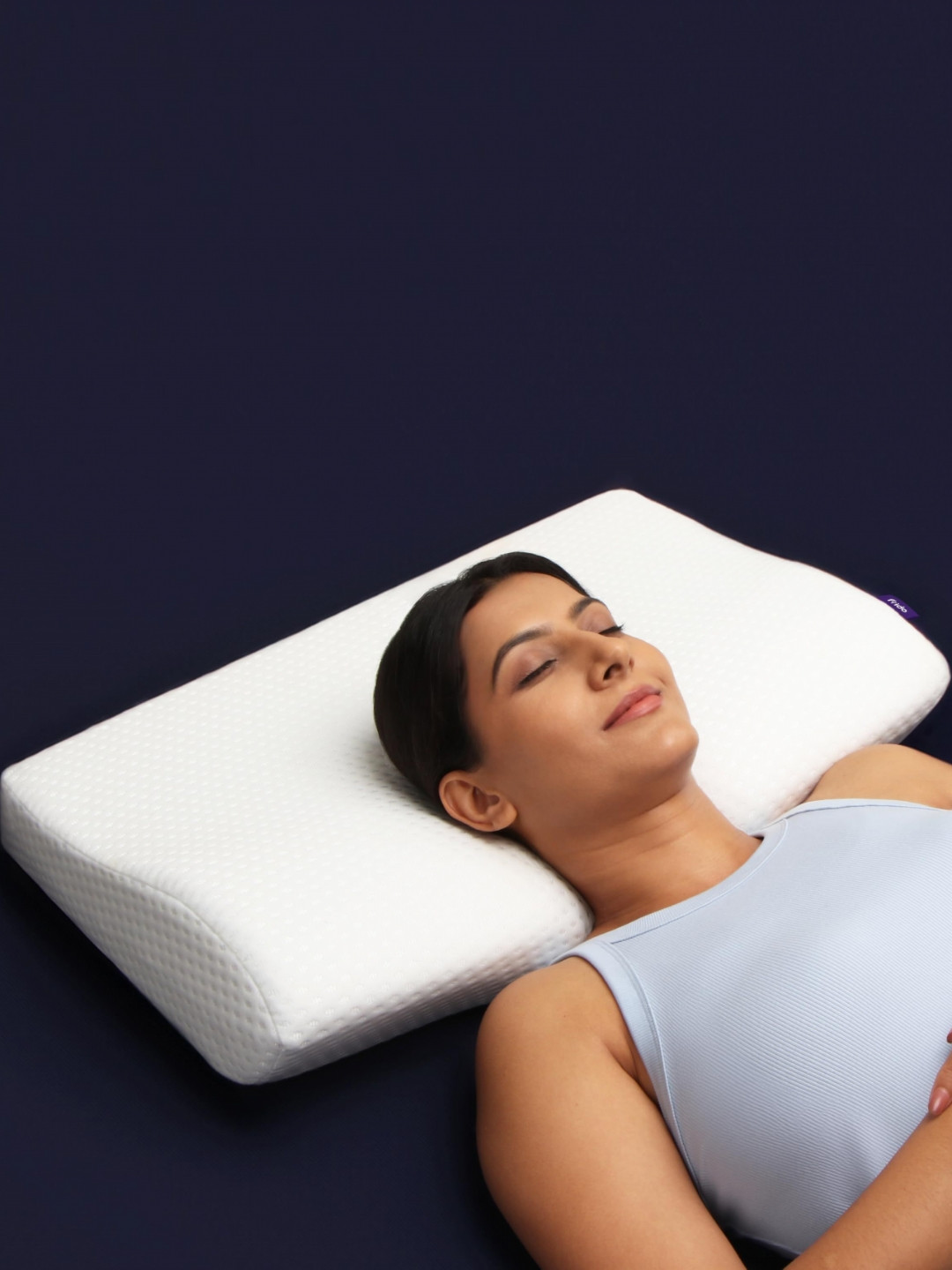 FRIDO White Memory Foam Filled Faux Velvet Breathable Sleep Pillow