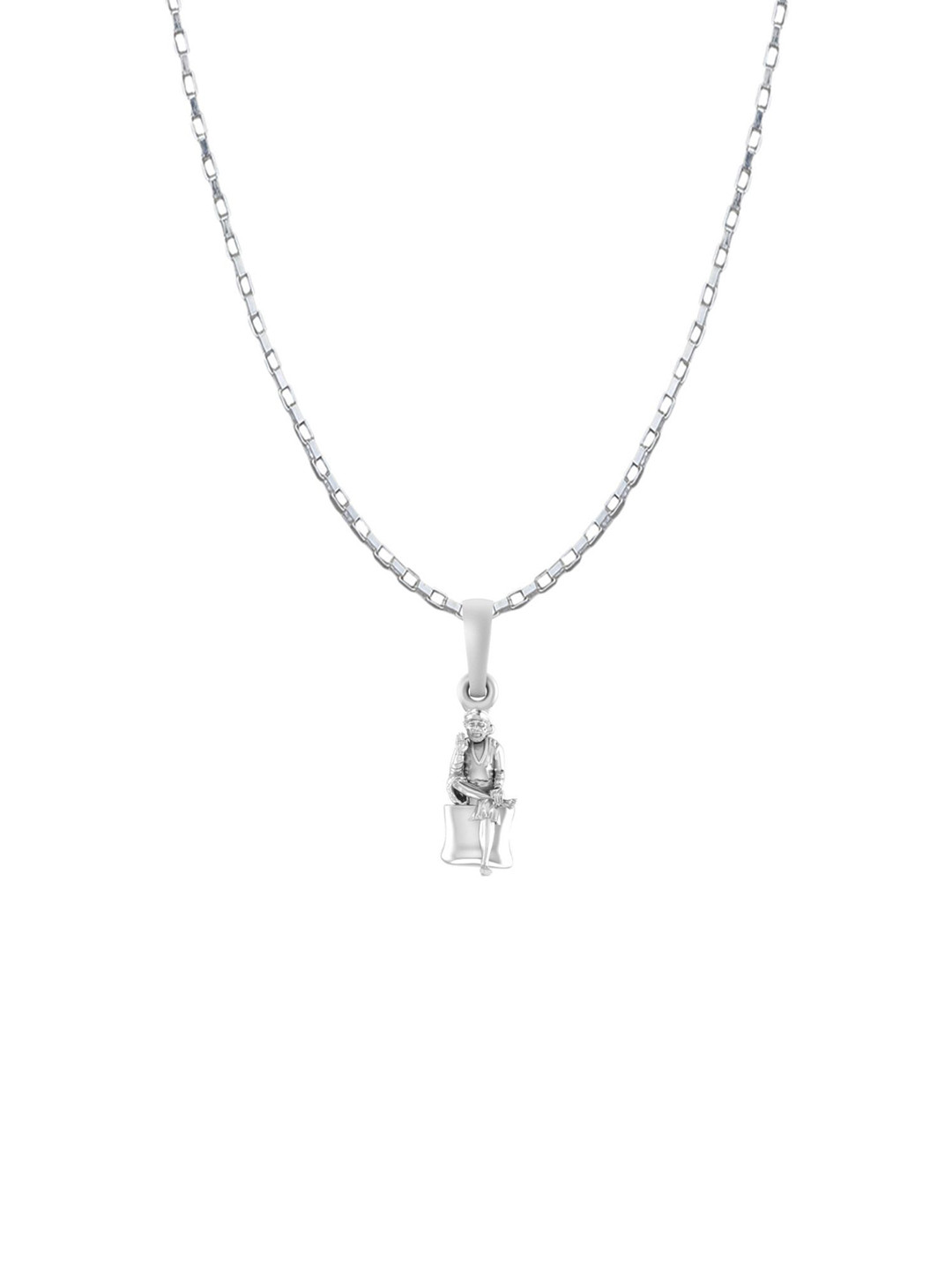 AKSHAT SAPPHIRE Men 925 Sterling Silver Sai Baba Pendant With Chain With Box
