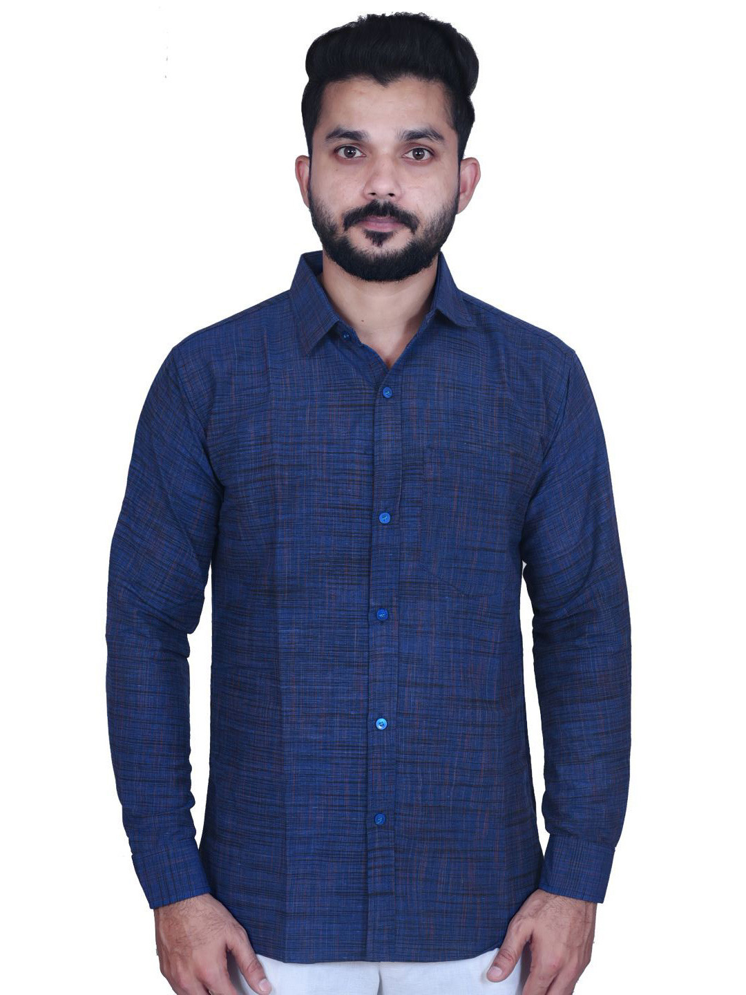 Jashna Men Premium Fit Solid Spread Collar Casual Shirt