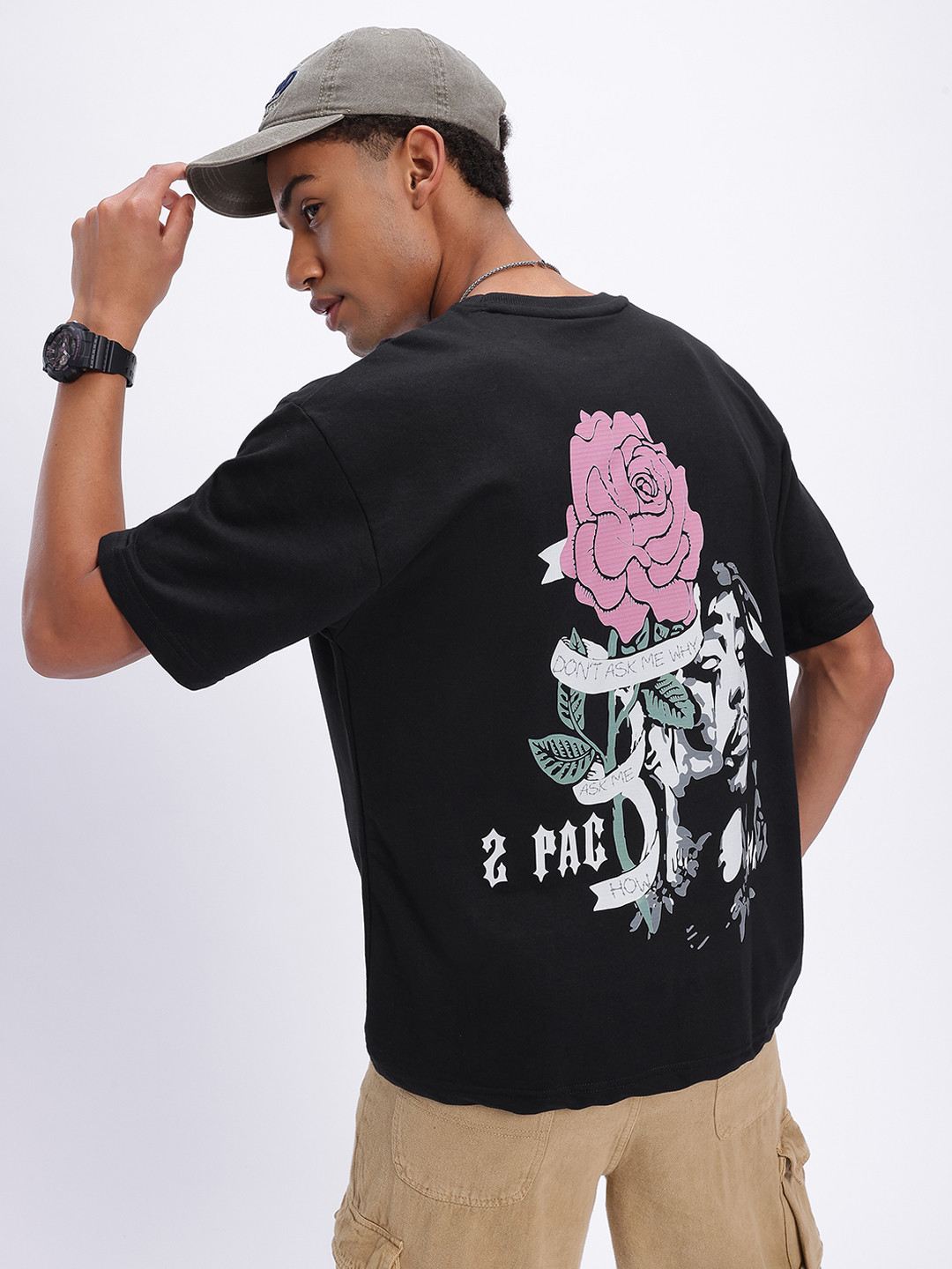 glitchez Grunge Graphic Printed Oversized Fit T-shirt