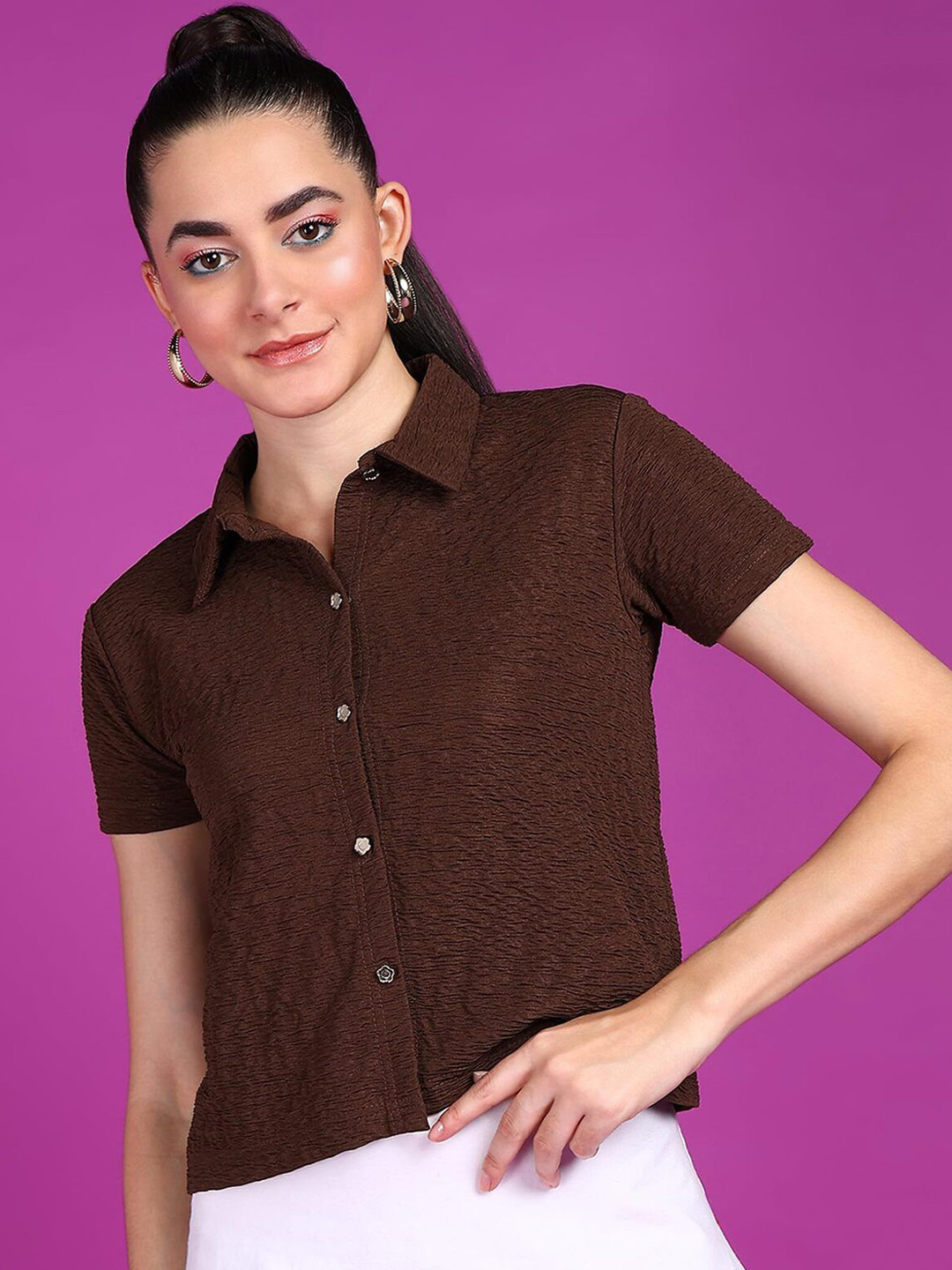 Popwings Spread Collar Smart Shirt