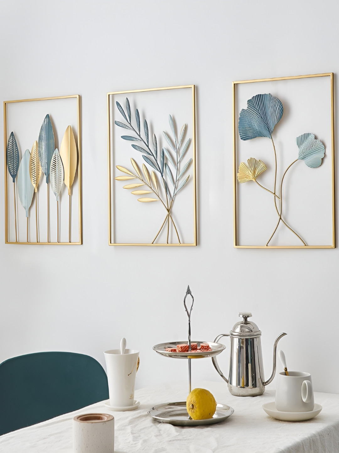 TOUGHCRAFTS Himm Frame Metal Floral Glossy Hanging Hall Wall Hangings-11.8In