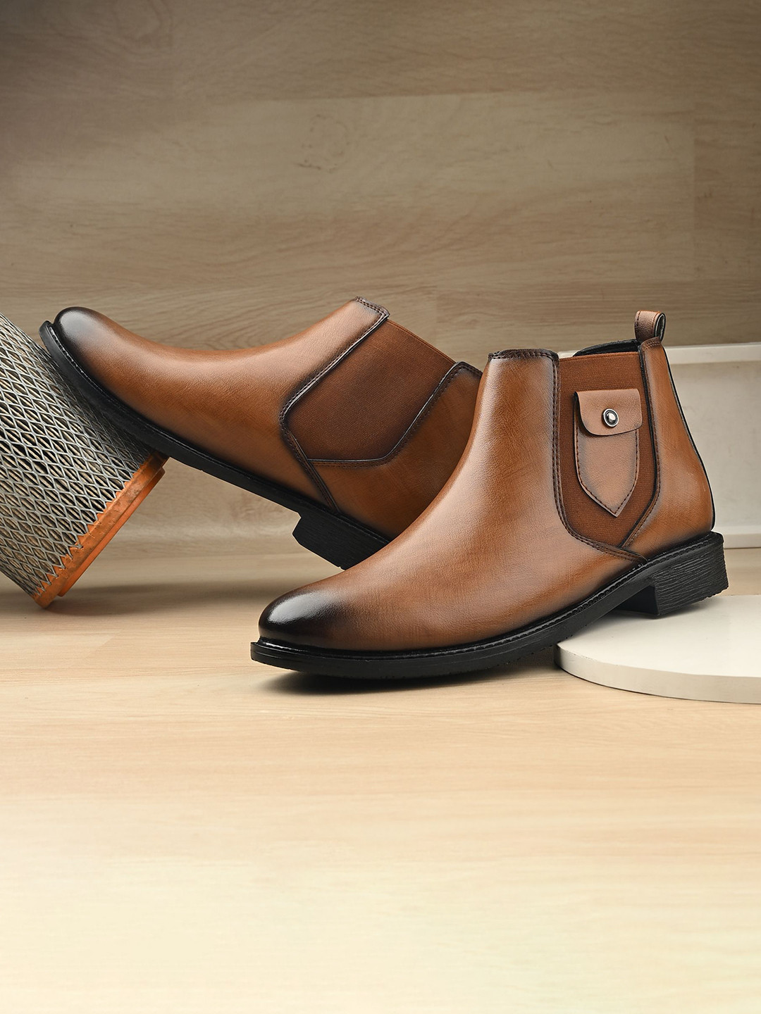 Vellinto STEP Royal Men Block Heel Slip On Chelsea Boots