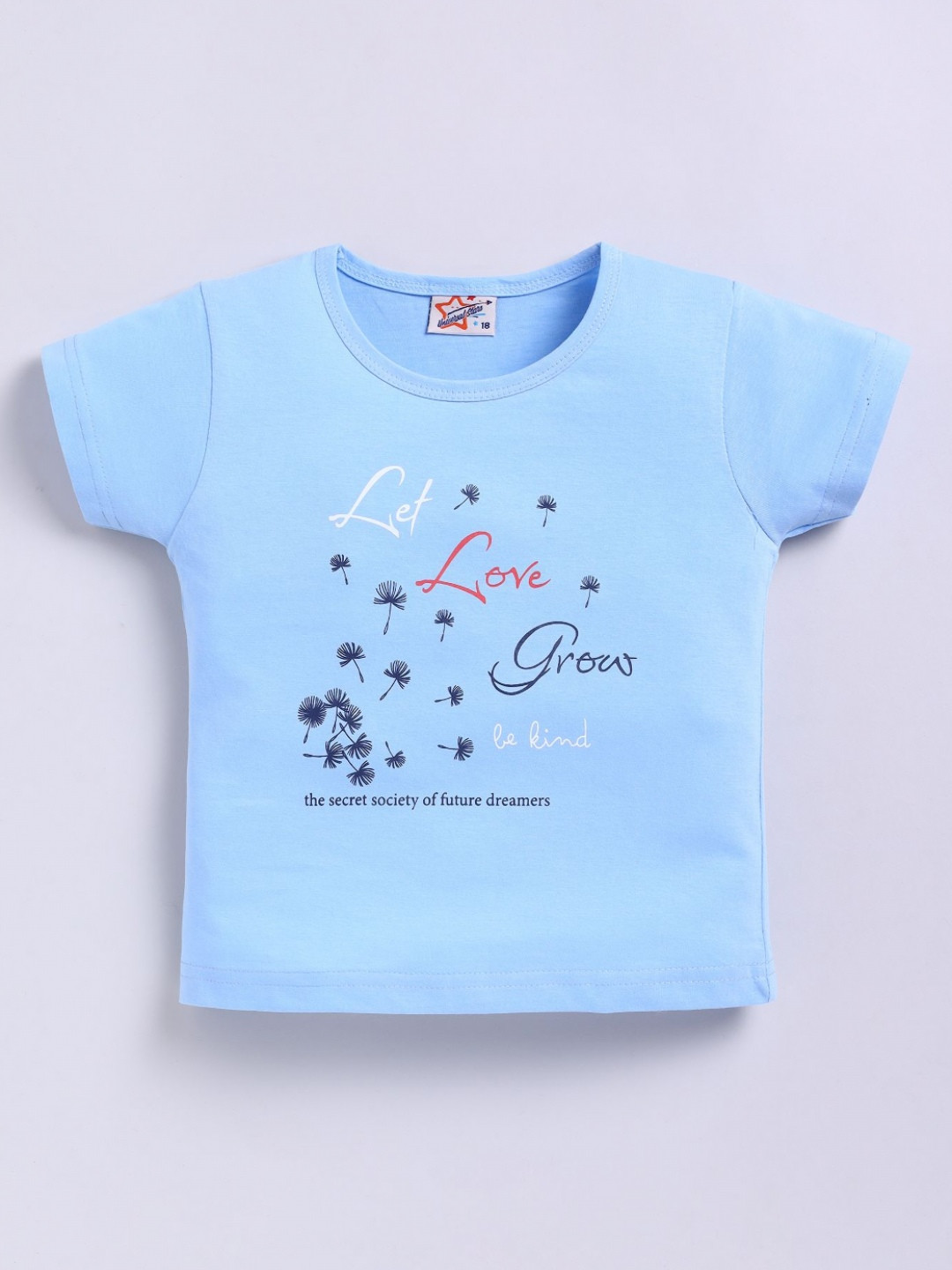 Universal Stars Girls Typography Printed Round Neck Pure Cotton T-shirt