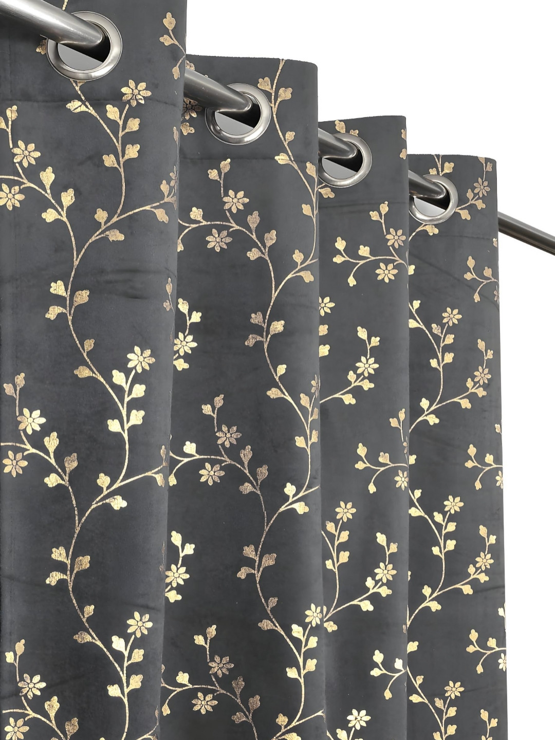 IVAZA Set Of 2 Teal Black Out Window Curtain